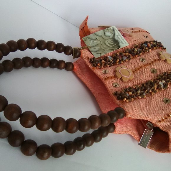 Sun & Sand Naturally Shoulder Bag Color Orange/ Brown NWT - Picture 6 of 9